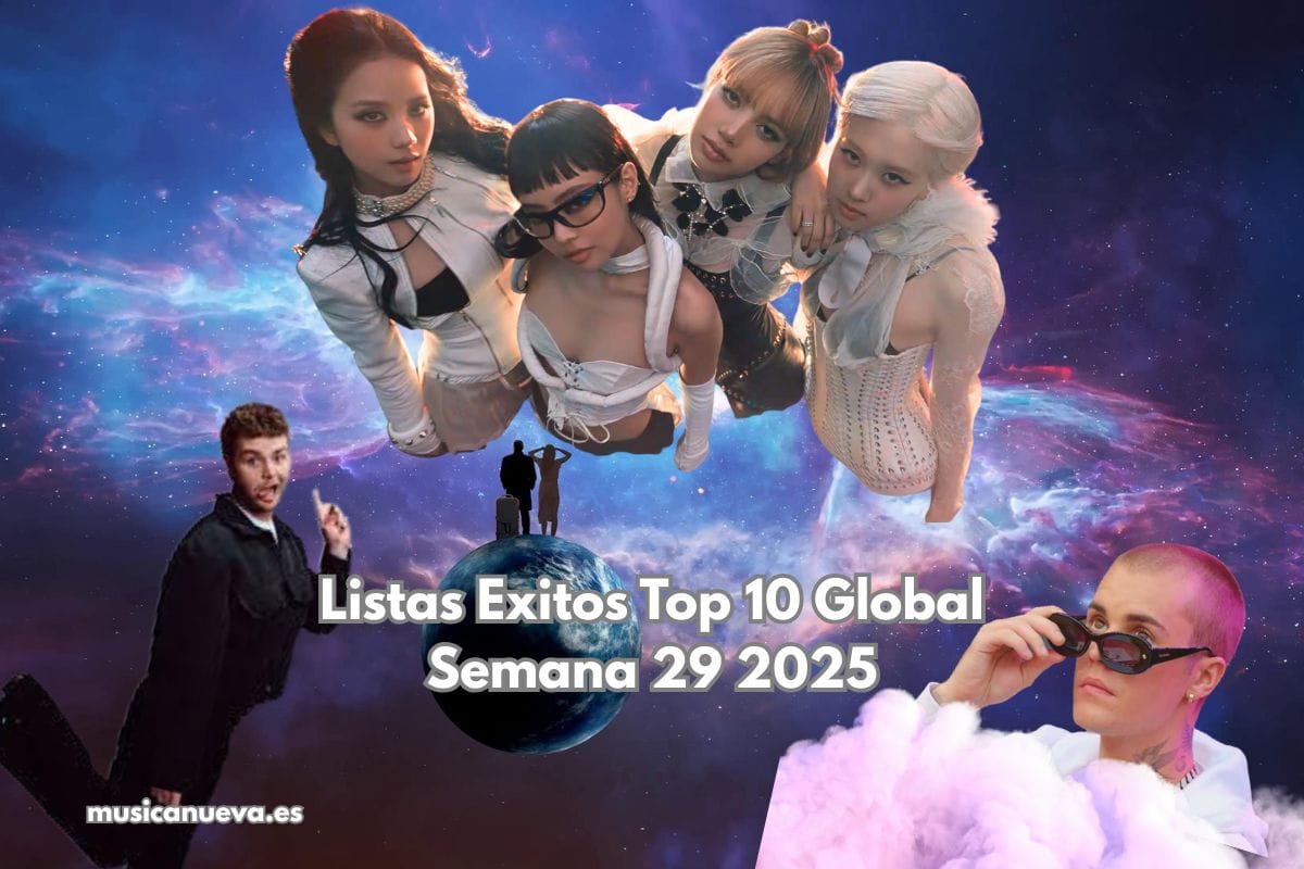 Listas Exitos Top 10 Global semana 29 2025 Imagen que representa el universo musical con los protagonistas de la semana