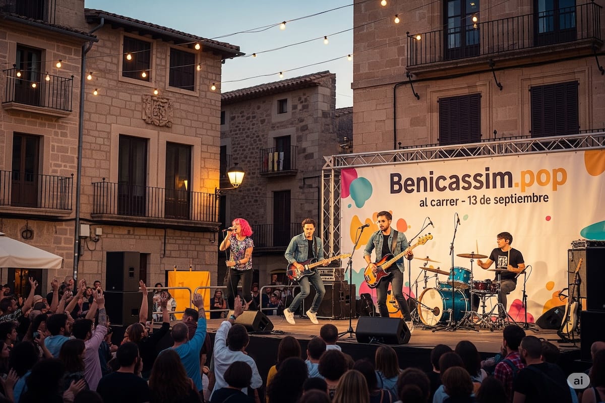 BENICASSIM Músicos tocando en la calle en el festival Benicàssim.pop al carrer.