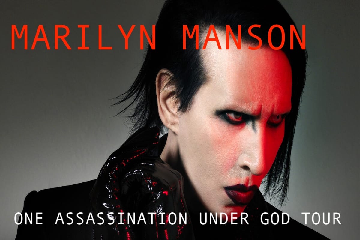 Marilyn Manson Imagen del rostro de Marilyn Manson del cartel del tour 2025