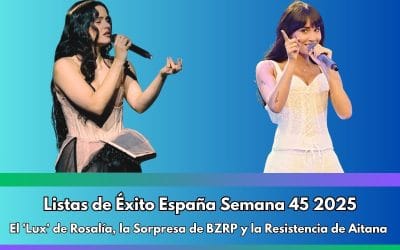 Rosalía rompe las listas con ‘Lux’, BZRP y Daddy Yankee dan la sorpresa y Aitana resiste | Top España Semana 45/2025