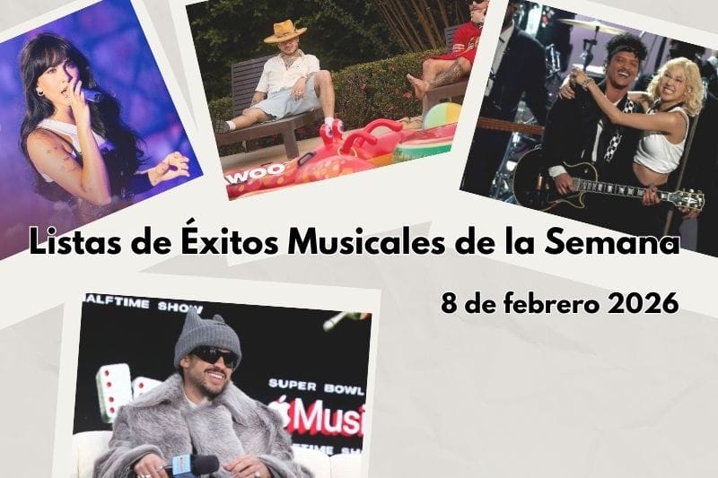 Listas de Éxitos Musicales de la Semana | 8 de febrero 2026 | Ryan Castro, Aitana, Bad Bunny y más